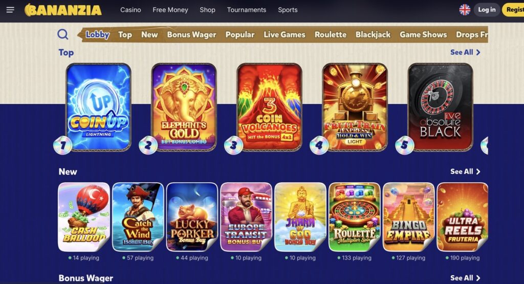 leading UK credit card casino - Bananzia